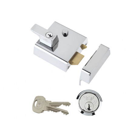 Yale Locks 630002215162 P2 Double Security Nightlatch 40mm Backset Chrome Finish Visi