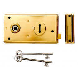 Yale Locks 60401305025 P401 Rim Lock Polished Brass Finish 138 x 76mm Visi