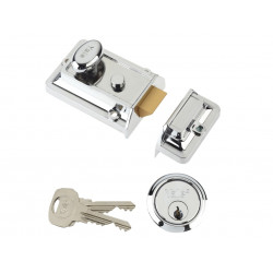 Yale Locks 630077105162 P77 Traditional Nightlatch 60mm Backset Chrome Finish Visi
