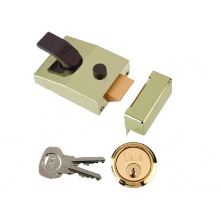 Yale Locks 630089005542 P89 Deadlock Nightlatch 60mm Backset Brasslux Finish Visi