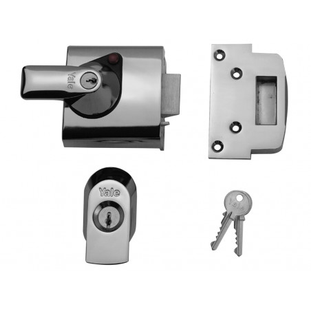 Yale Locks 630010005162 BS1 Nightlatch British Standard Lock 60mm Backset Chrome Finish Visi