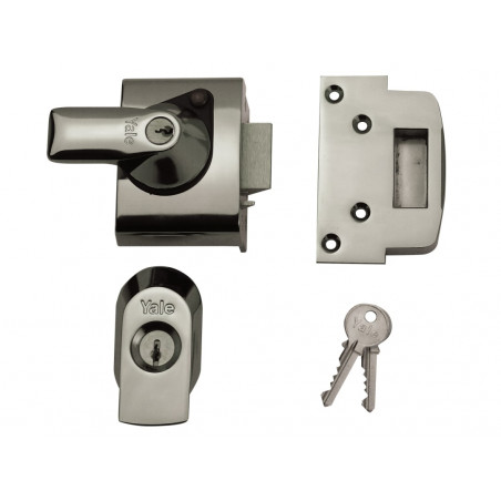 Yale Locks 630020005162 BS2 Nightlatch British Standard Lock 40mm Backset Chrome Finish Visi