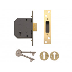Yale Locks 650552205025 PM552 5 Lever Mortice Deadlock 80mm 3in Polished Brass