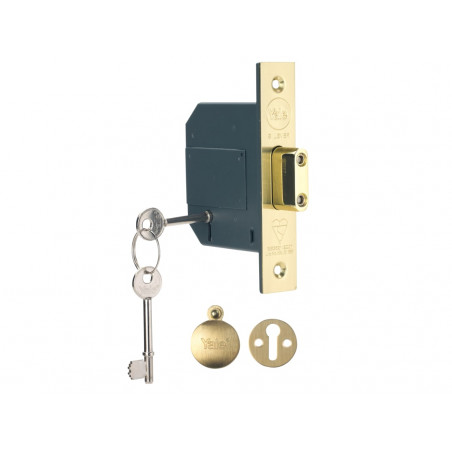 Yale Locks 655620105025 PM562 Hi-Security BS 5 Lever Mortice Deadlock 68mm 2.5in Polished Brass