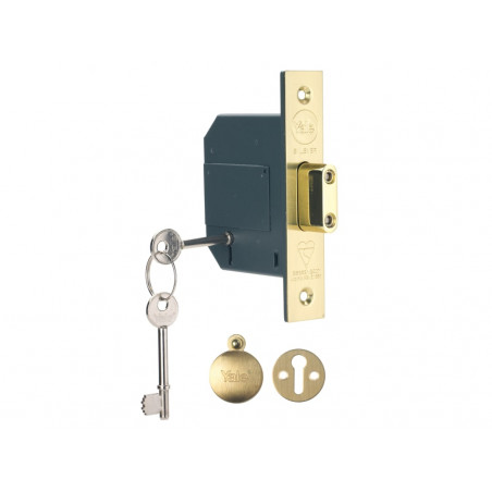 Yale Locks 655620205025 PM562 Hi-Security BS 5 Lever Mortice Deadlock 81mm 3in Polished Brass
