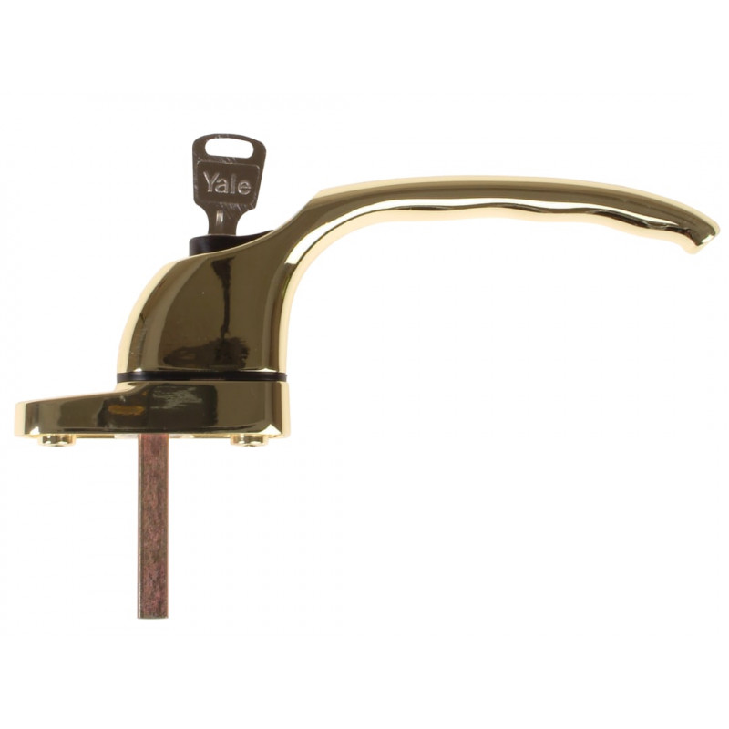 Yale Locks P-YWHLCK40N-PB PVCu Window Handle Polished Brass Finish Yale Locks P-YWHLCK40N-PB PVCu Window Handle Polished Brass Finish