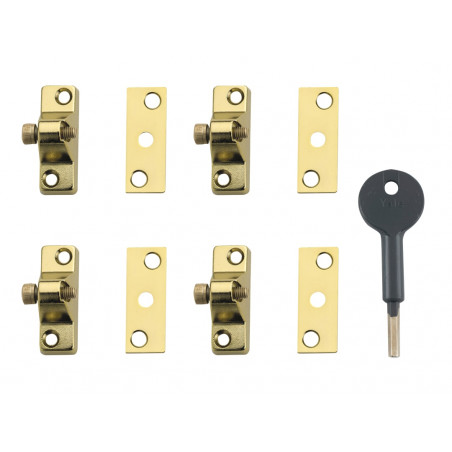 Yale Locks V-8K118-4-EB 8K118 Economy Window Lock Electro Brass Finish Pack of 4 Visi