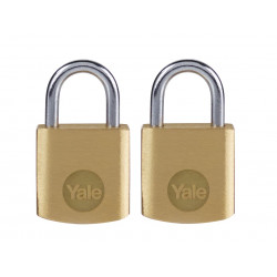 Yale Locks Y110B/20/111/2 Brass Padlock 20mm (2 Pack)
