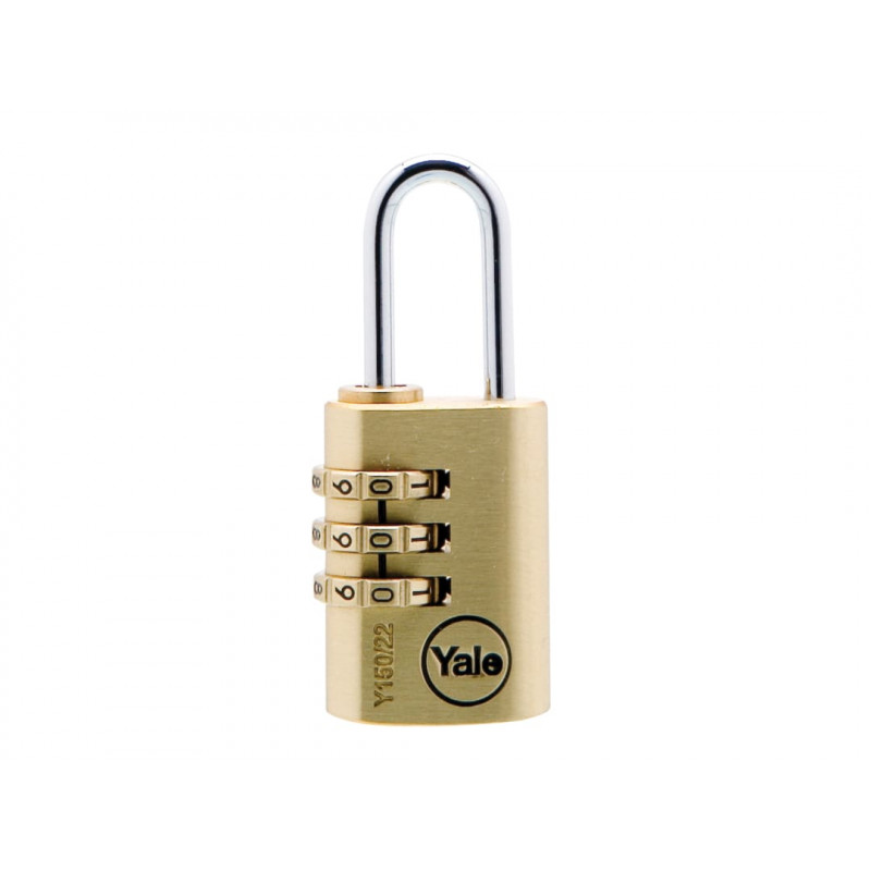 Yale Locks Y150/22/120/1 Brass Combination Padlock 22mm Yale Locks Y150/22/120/1 Brass Combination Padlock 22mm