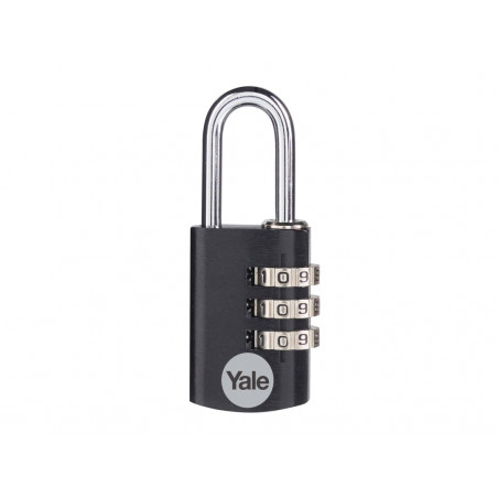 Yale Locks YE3CB/20/121/1/BK Aluminium Combination Padlock 20mm Black