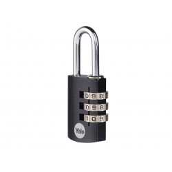 Yale Locks YE3CB/28/126/1/BK Aluminium Combination Padlock 28mm Black