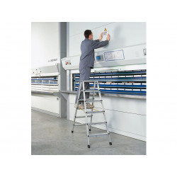 Zarges 41264 Anodised Double-Sided Steps, Open 0.95m 2 x 4 Rungs