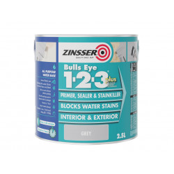 Zinsser ZN7190353C1 Bulls Eye® 1-2-3 Plus Primer, Sealer & Stain Killer Grey 2.5 litre