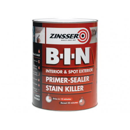 Zinsser ZN7020001D1 B.I.N® Primer, Sealer & Stain Killer Paint White 1 litre