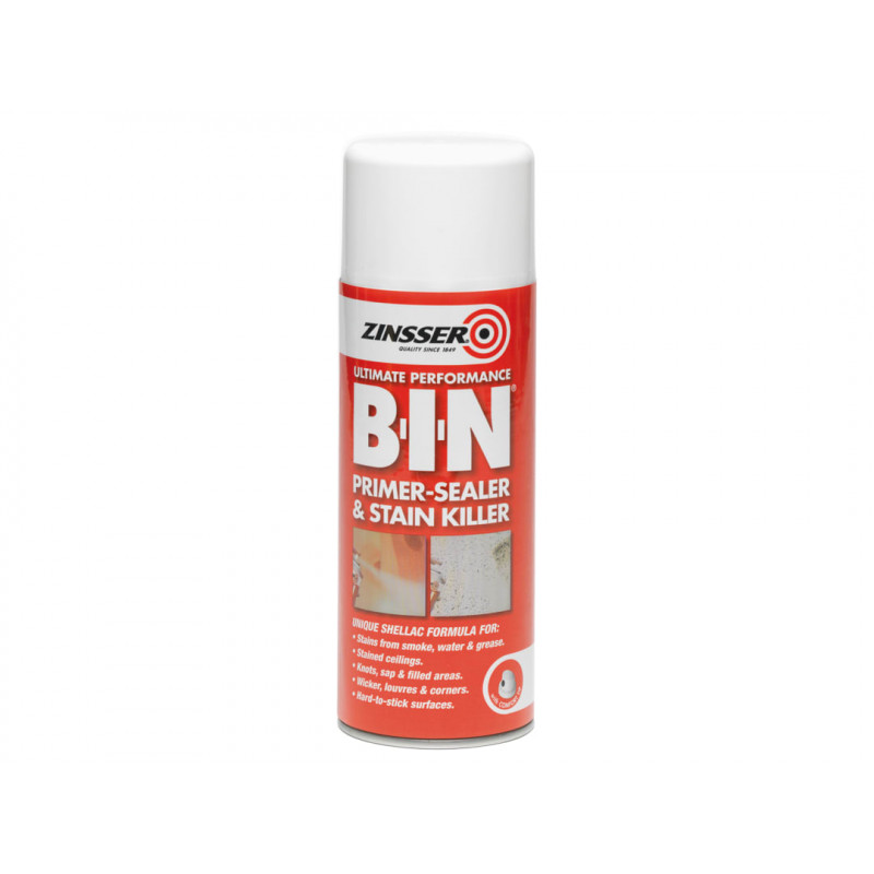 Zinsser ZN7130001E8 B.I.N® Primer, Sealer & Stain Killer Aerosol White 400ml Zinsser ZN7130001E8 B.I.N® Primer, Sealer & Stain Killer Aerosol White 400ml