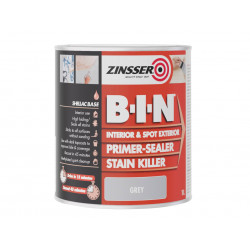 Zinsser ZN7020353D1 B.I.N® Primer, Sealer & Stain Killer Paint Grey 1 litre