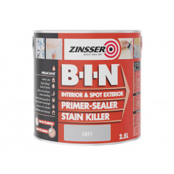 Zinsser ZN7020353C1 B.I.N® Primer, Sealer & Stain Killer Paint Grey 2.5 litre
