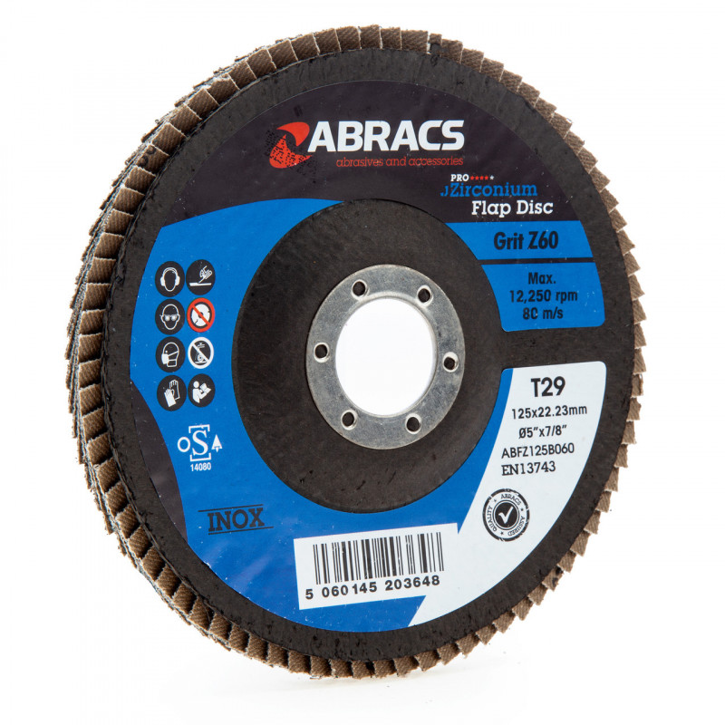 Abracs Flap Disc 125mm 60 Grit - ABFZ125B060 Abracs Flap Disc 125mm 60 Grit - ABFZ125B060