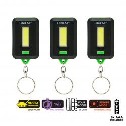 LitezAll CobFob Keychain Flashlight (3-Pack) - 24389