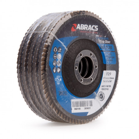 Abracs Flap Disc 115mm 120 Grit (5 Pack) - ABFZ115B0120