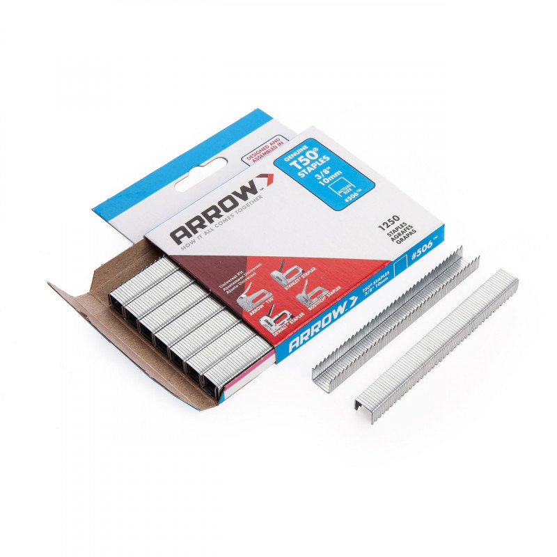 Arrow 506 T50 Heavy-Duty Staples 10mm (Pack of 1250) Arrow 506 T50 Heavy-Duty Staples 10mm (Pack of 1250)