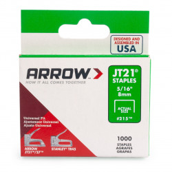 Arrow JT21 Staples 8mm (1000 Pack) - A215