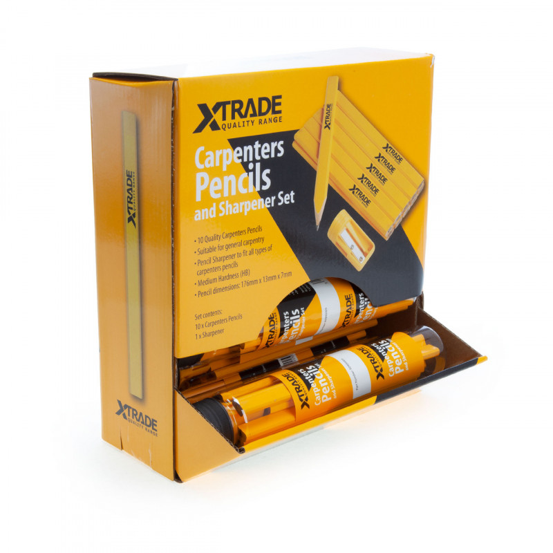 XTrade Carpenter Pencils & Sharpener Set - X0900005