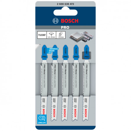 Bosch T123XF Jigsaw Blades (Metal) - 2608638473