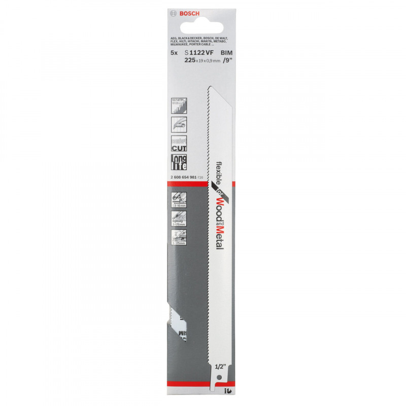 Bosch S1122VF Reciprocating Saw Blades - 2608654981 Bosch S1122VF Reciprocating Saw Blades - 2608654981