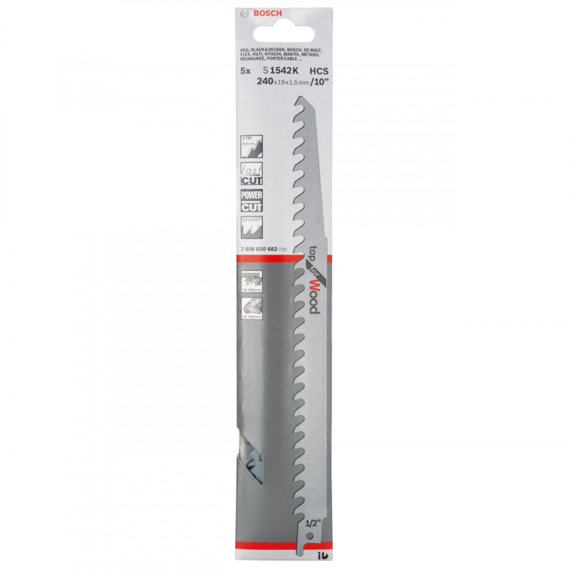 Bosch S1542K Reciprocating Saw Blades - 2608650682 Bosch S1542K Reciprocating Saw Blades - 2608650682